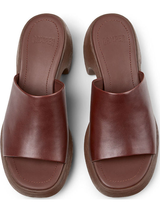 Mules with Heel in Brown Colour