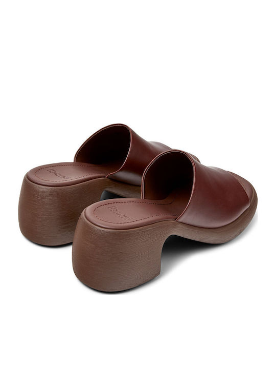 Mules with Heel in Brown Colour