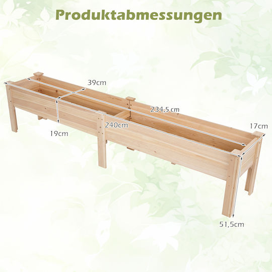 Costway Wooden Planter Box 51.5x43.5x19cm