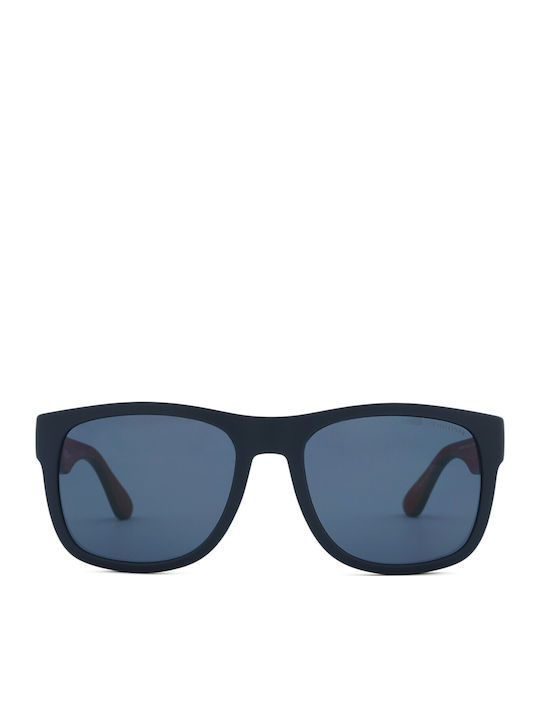 Tommy Hilfiger Men's Sunglasses with Navy Blue Horn-Rimmed Frame and Blue Lens TH1556/N/S 8RU