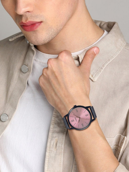 Casio Колекция Мъжки Часовник 44мм На Батерия С Розова Стоманена Гривна
