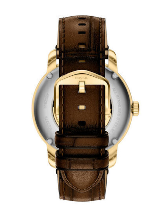 Fossil Damenuhr Batterie mit Braun Lederarmband