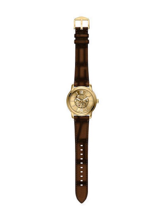 Fossil Damenuhr Batterie mit Braun Lederarmband