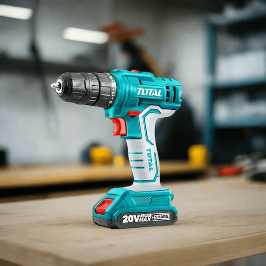 Total Set Angle Wheel & Drill Driver & Impact Drill Driver Brushless 20V with 2 Batteries 4Ah - 2Ah and Case