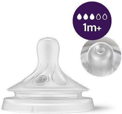 Philips Set Biberoane din Plastic Natural Anti-colici cu Tetină din Silicon Alb 260ml