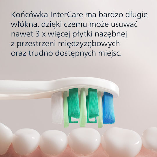 Original Philips Sonicare Intercare Hx9006/87 Toothbrush Head Medium Soft Bristles 6 Pcs Cleaning Hard-to-reach Areas
