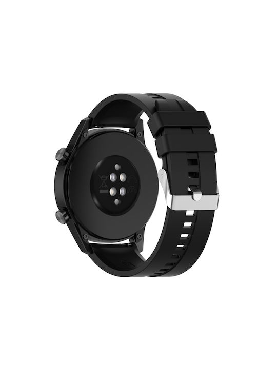 Curea Silicon Neagră (Galaxy Watch 46mm / Gear S3 Apple Watch 44/45/46mm/Ultra 49mm Huawei Watch GT/GT Pro 2/3/4/5 / Ultimate 46mm Honor GS Pro)