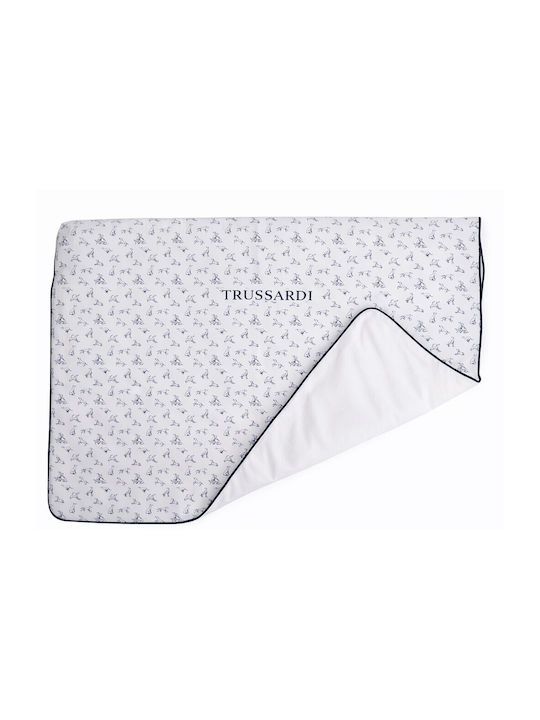 Trussardi Cotton Nursery Swaddling Blanket White 80x80cm