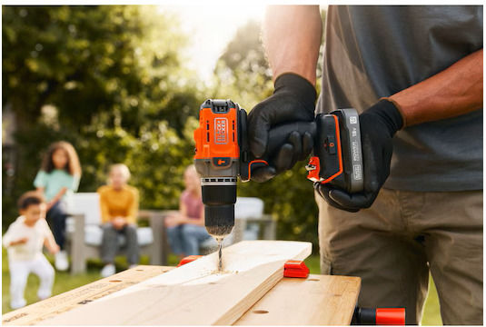 Black & Decker BCD383D1XC-QW Κρουστικό Δραπανοκατσάβιδο Μπαταρίας 18V 1x2Ah