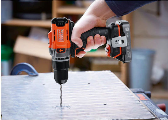 Black & Decker BCD383D1XC-QW Κρουστικό Δραπανοκατσάβιδο Μπαταρίας 18V 1x2Ah