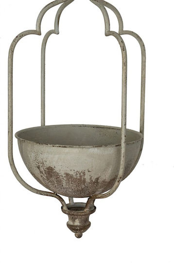 Artekko Vază Suspendată Metalică Albă 30x25x55cm