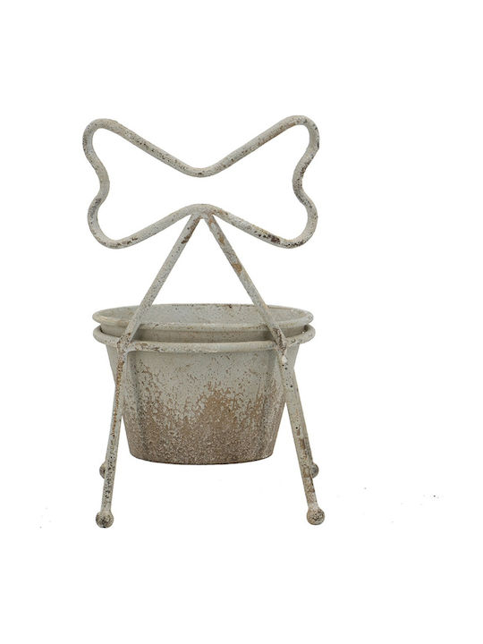 Artekko Metal Plant Pot White 16.5x16.5x27cm