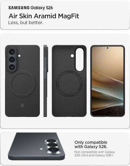 Spigen Air Skin MagSafe Back Cover Aramid Fiber 1mm Black (Galaxy S26)