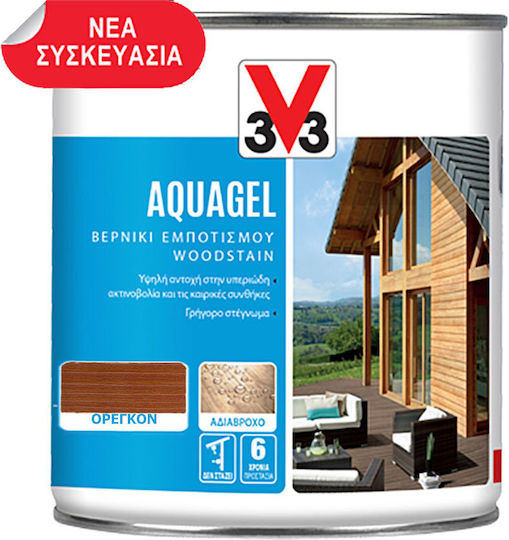 V33 Aquagel Woodstain Пропитка за Вода Орегон Сатен 750мл