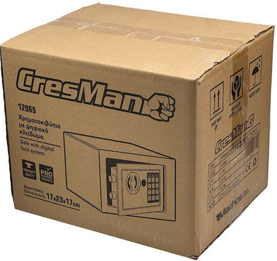 Cresman Tresor mit digitalem Schloss Abmessungen H17xB23xH17cm mit Gewicht 2.8kg 12966