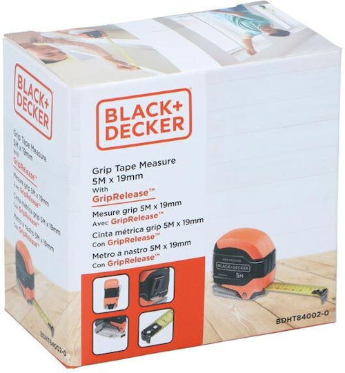 Black & Decker Metru Bandă Rolă Reîntoarcere Automată 5mx1.9 Cm 31373 Black & Decker