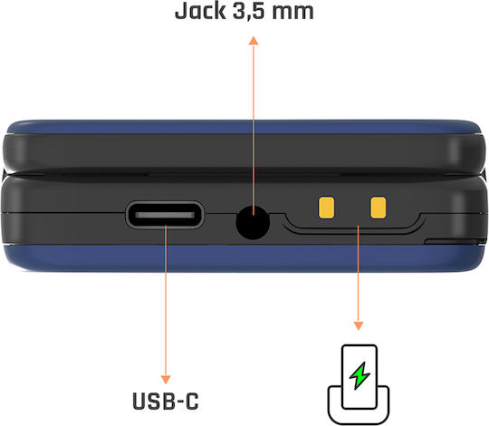 MyPhone Flip LTE Dual-SIM Handy mit Großen Tasten Blau