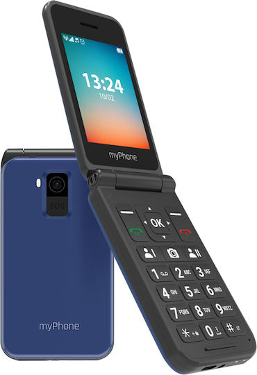 MyPhone Flip LTE Dual-SIM Handy mit Großen Tasten Blau