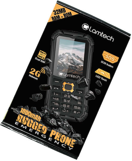 Lamtech LAM114543 Dual SIM Ανθεκτικό Κινητό με Κουμπιά Μαύρο