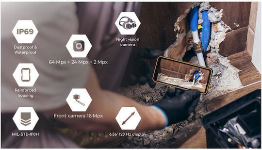 Hammer Iron 6 Dual SIM (8/256GB) Ανθεκτικό Smartphone Μαύρο