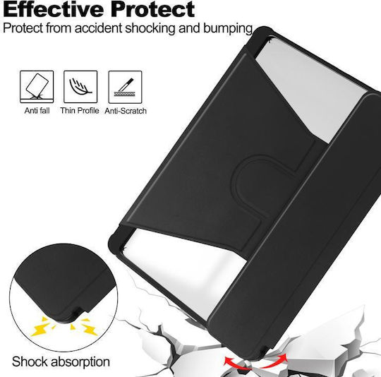 Shockproof Ultra Hybrid Flip Cover Περιστρεφόμενη Μαύρη (Samsung Galaxy Tab A11 Plus / A9 Plus)