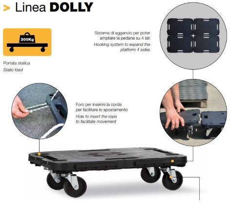 Unimac Количка за платформа Dolly за товар с тегло до 300кг