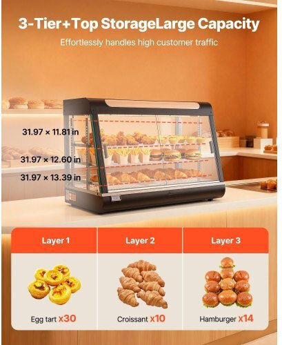 Vevor Heating Buffet with Power 1400W and Dimensions 90.7x47x64cm