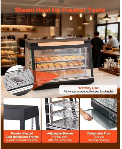 Vevor Heating Buffet with Power 1400W and Dimensions 90.7x47x64cm