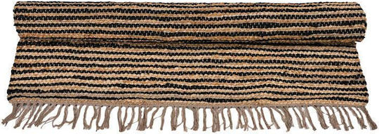 Fylliana Jute Rectangular Rug Made of Black-Brown Jute 140x200cm