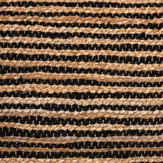 Fylliana Jute Rectangular Rug Made of Black-Brown Jute 140x200cm