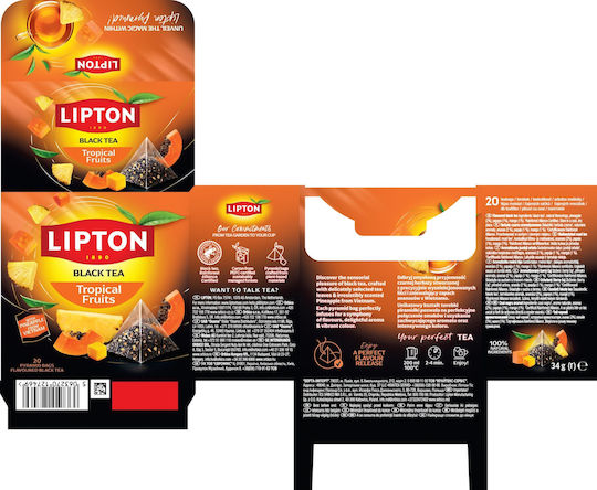 Lipton Black Tea Lipton Tropical Fruits 20 Pyramids