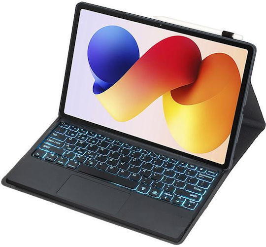 Bluetooth Backlight Flip Cover με Πληκτρολόγιο Μαύρη (Redmi Pad 2 Pro)