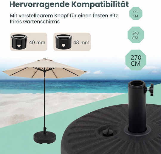 Costway Collapsible Umbrella Stand Metallic Beige 25x51x51cm