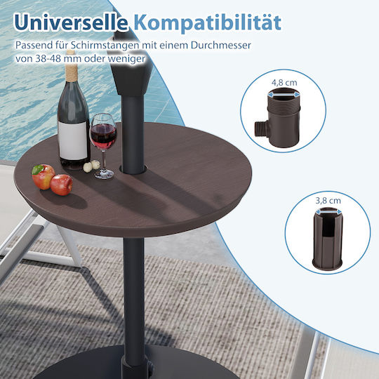 Costway Collapsible Wooden Brown Umbrella Stand 10.5x50x50cm