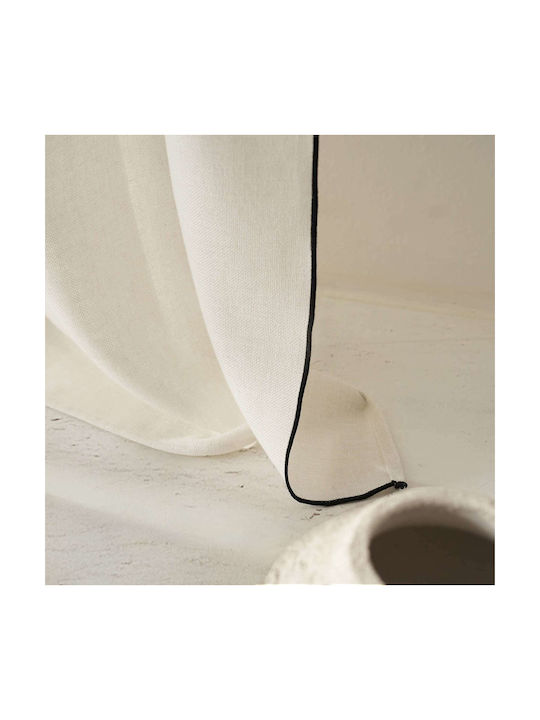 Gofis Home Κουρτίνα με Τρέσα Μαύρη 140x280εκ.