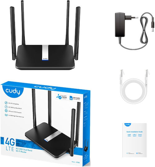 Cudy LT500 v1 Wireless 4G Router Wi-Fi 5 with 4 Ports