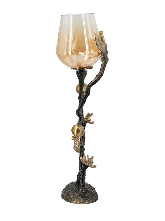 Artekko Metal Candle Holder in Gold Color 13x43.2x13cm