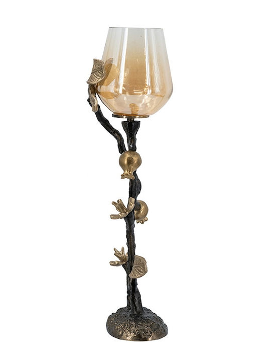 Artekko Metal Candle Holder in Gold Color 13x43.2x13cm