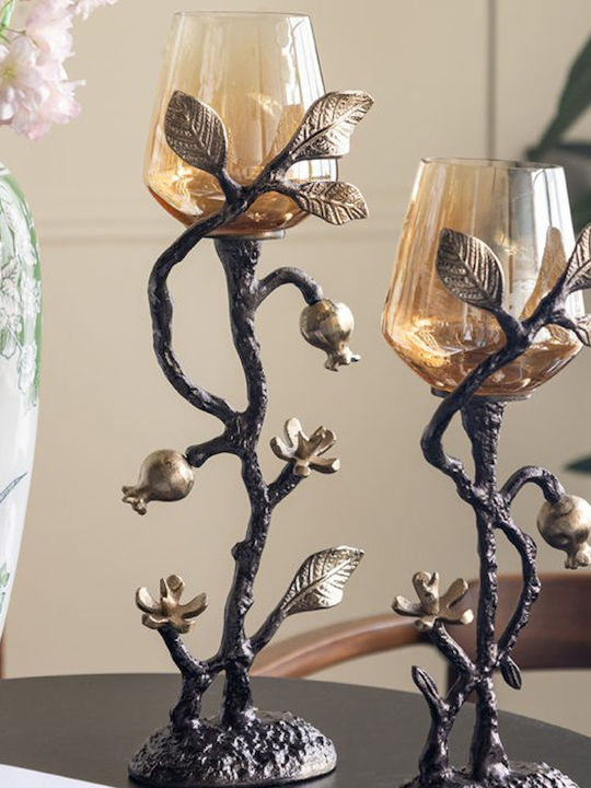 Artekko Metal Candle Holder in Gold Color 13x43.2x13cm