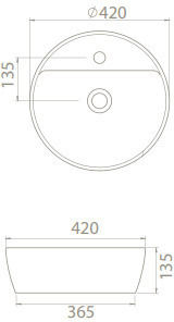 Cerastyle One Επικαθήμενος Νιπτήρας Πορσελάνης 42x42x13.5cm