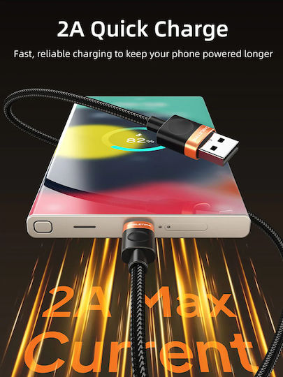 Cabletime Braided USB 2.0 Cable USB-C male - USB-A Μαύρο 1m CT-AMCM2A-AOB1