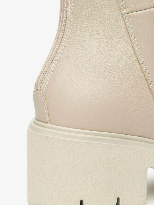 Ghete De Piele Dama Ankle Bej