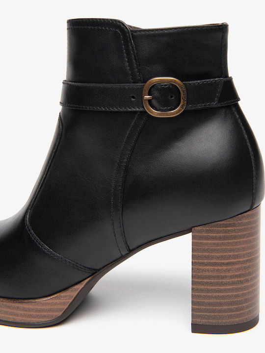 Leder Stiefeletten Damen Ankle Boots Schwarz