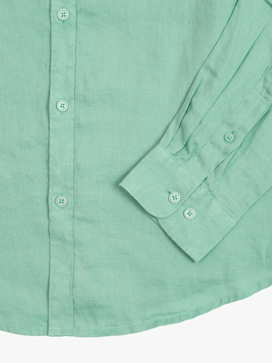 Long Sleeve Linen Shirt in Regular Fit Mint