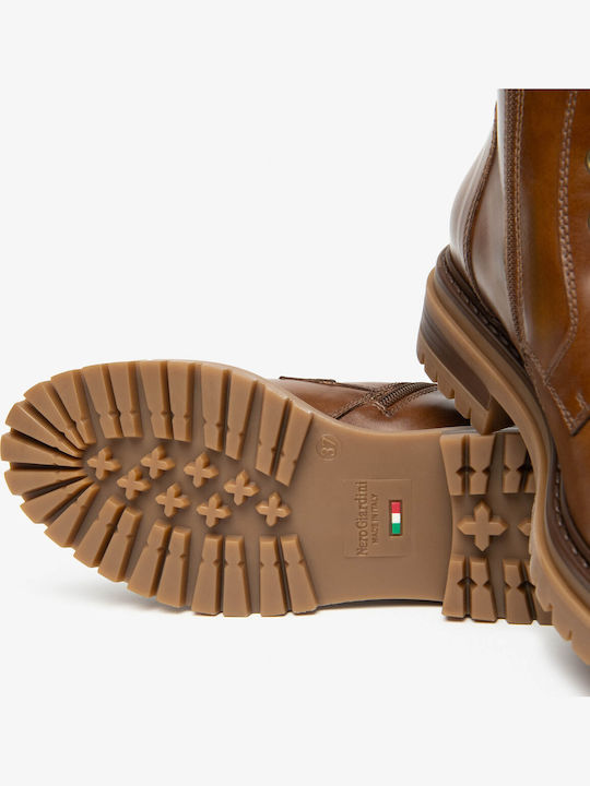 Leather Women's Moccasins in Brown Colour