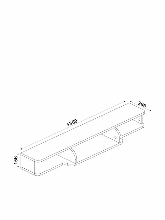 Έπιπλο Τηλεόρασης White Μ135xΠ29.6xΥ29.6cm