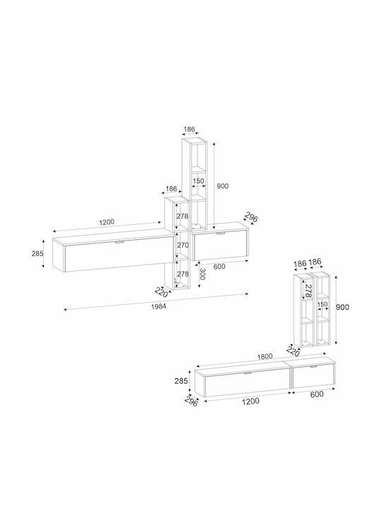 Stand TV Ecru L267xA29.6xÎ29.6cm