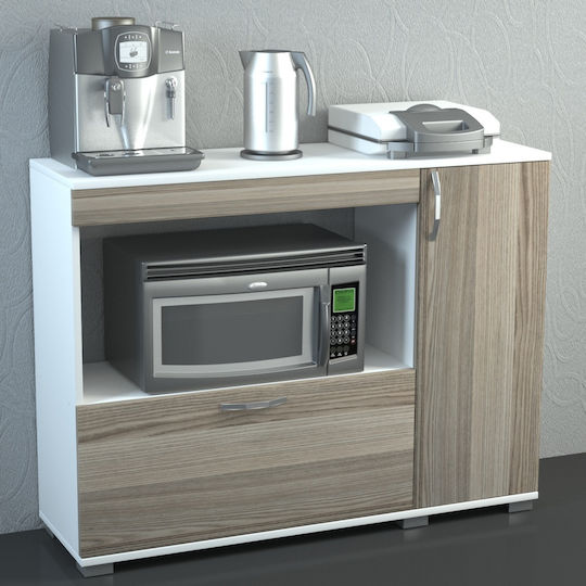 Floor Kitchen Cabinet White-brown 118.2x35x90cm