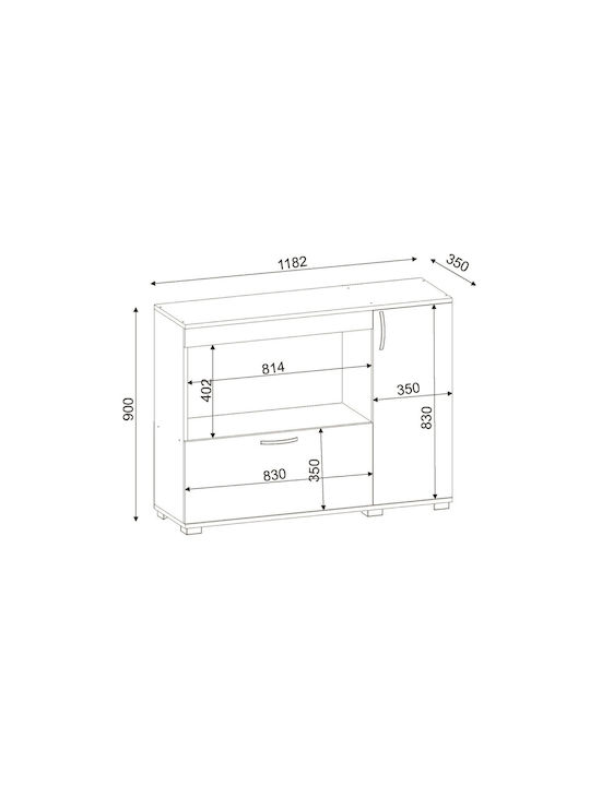 Επιδαπέδιο Ντουλάπι White-brown 118.2x35x90εκ.