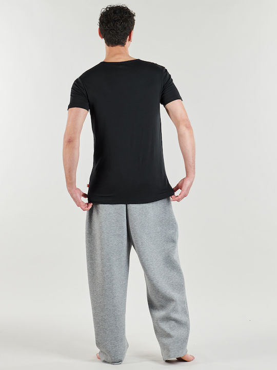 Men's Short Sleeve Undershirts in Black Color 3Pack